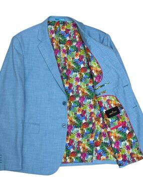 BERTIGO Tropical Blazer Sport Coat Luxury Designer Business Jacket Mens 44R